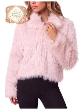 Faux Fur Jacket Womens Cropped Shaggy Coat Fall Winter Outerwear
